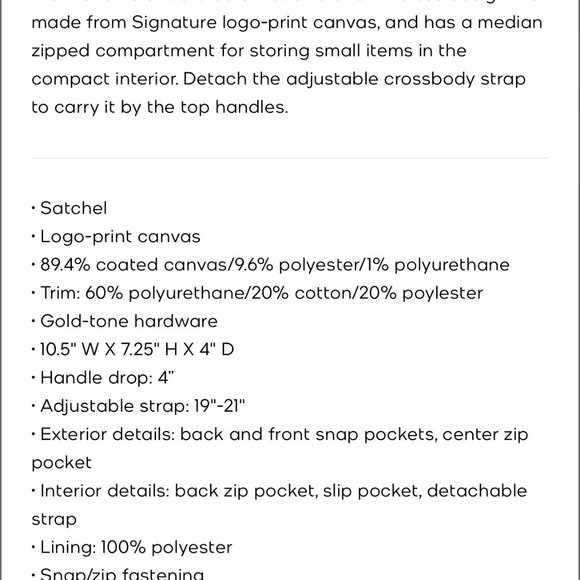 Michael Kors Camille Small Logo Signature Satchel  NWT - Picture 5 of 5